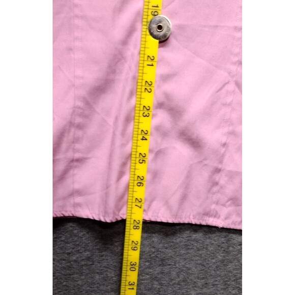 Dressbarn Womens Size 18/20 Blouse Pink Button Up V-Neck Pockets Short Sleeve - Picture 9 of 9
